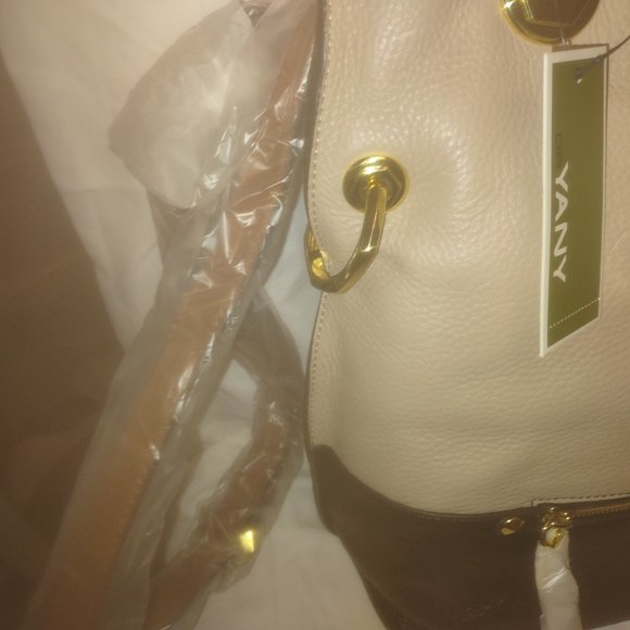 Oryany Tan and Black Large Color Block Leather Handbag w/Dust Cover NWT RARE - Picture 4 of 7